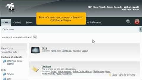 How to export a theme in CMS Made Simple