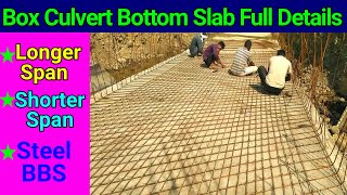 Box Culvert Bottom Slab Steel BBS Complete Details Start to End | Bar Bending Schedule | B/C Steel