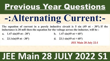 The equation of current in a purely inductive circuit is 5 sin (49 πt - 30°). If the inductance is