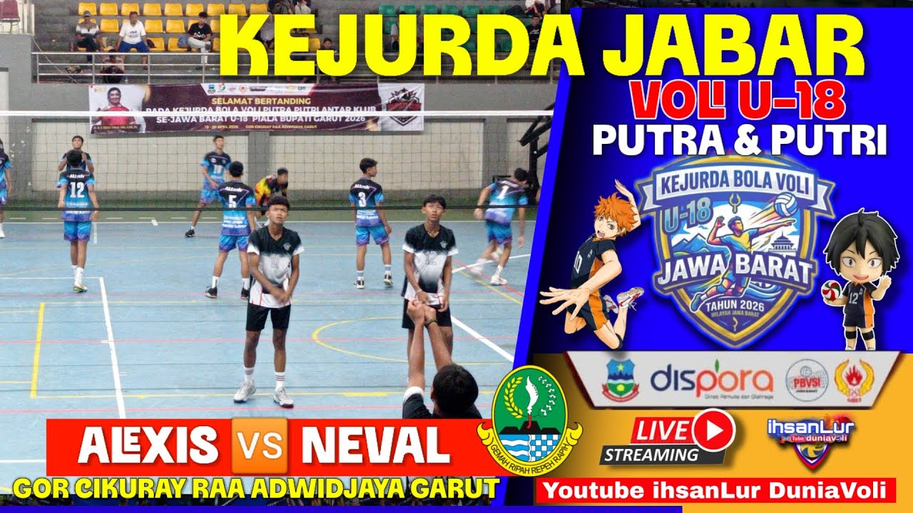 Live KEJURDA JABAR volleyball Under-18 2026 Garut| Alexis 🆚 Neval - YouTube