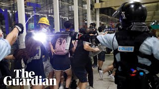 Violent clashes break out at hong kong airport as riot police arrived
to disperse protesters. one officer drew a gun after being beaten by
demonstrators, but...