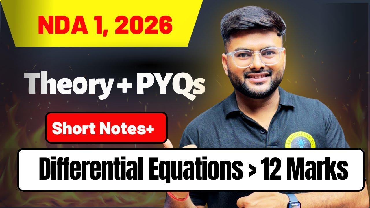 Differential Equations One Shot For NDA 1 2026 I Diff Eq All Concept in 1 Video I NDA Ashish Sir A4S