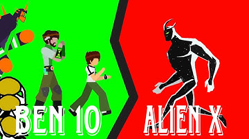 Ben 10.000 and Ben 10 OS 🆚 Alien X war (Stick Nodes) #ben10 #sticknodes
