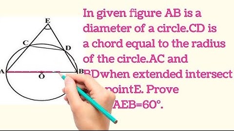 If AB is diameter of the circle.CD is a chord equal to the radius of the circle.AC and BD when exte.