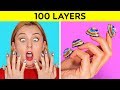 100 LAYERS CHALLENGE || 100 Layers of Makeup || Ultimate 100  Coats by 123 GO! CHALLENGE