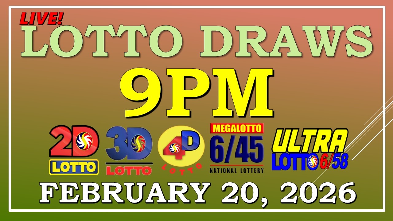 LOTTO RESULT  9PM DRAW , FEBRUARY 20,  2026@LottoResultTV15K