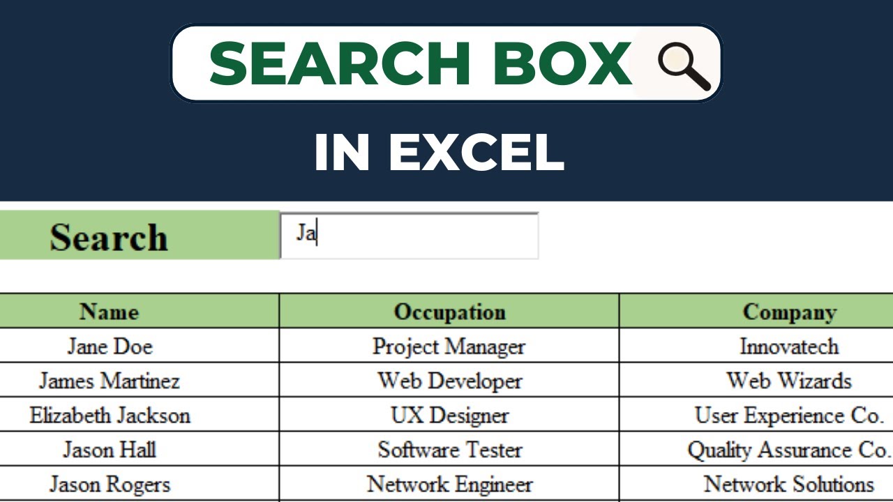 Create a Search Box to Filter Your Excel Data