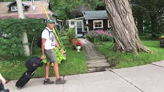 Walk from ward island cottages to board ferry - toronto canada august
24, 2018