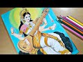 Drawing maa saraswati  saraswati devi drawing