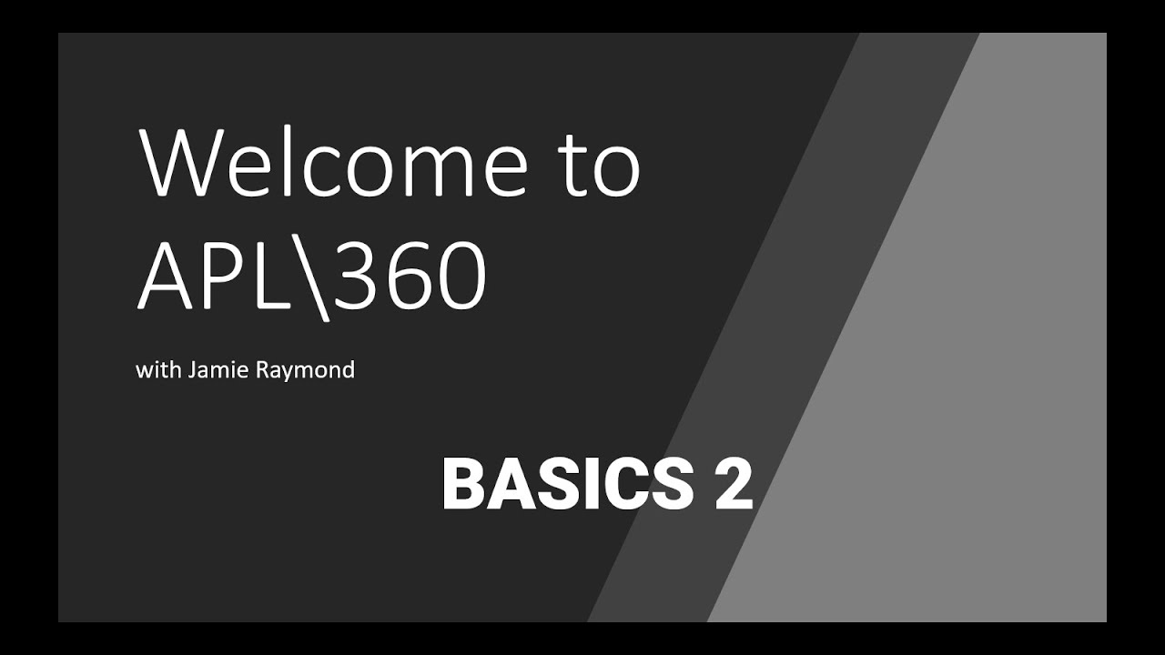 APL\360 Programming Basics 2: Function Definition - YouTube