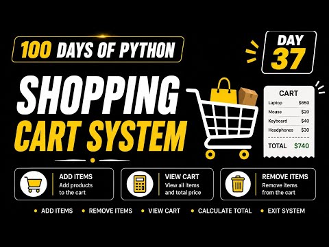 100 Days Of Python | Shopping Cart System | List | PY2AI 