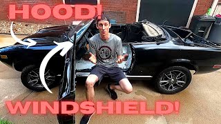 Windshield and Hood Installation with FINAL preparations for our FIRST START in out Fiat 124 Spider!