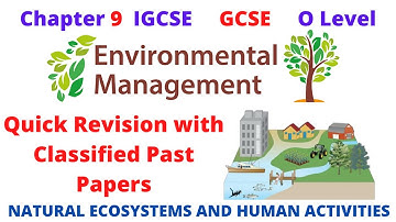 Chapter 9 Natural Ecosystems and Human Activities Quick Revision with Classified Past Papers IGCSE