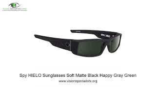 Spy HIELO Sunglasses Soft Matte Black Happy Gray Green screenshot 5