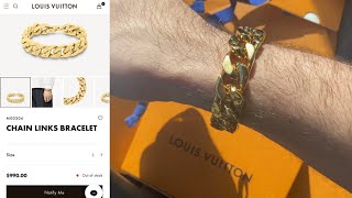 Louis Vuitton Chain Links Bracelet Gold Metal. Size L