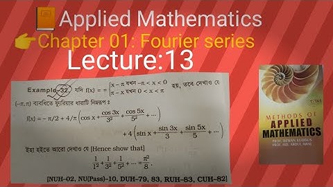 Applied Mathematics //Honours 4th year // Fourier series.