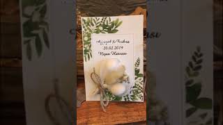 Farklı tasarım kartlı çiçekli nikah şekeri,bebek şekeri