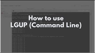 How to use LGUP (Command Line)