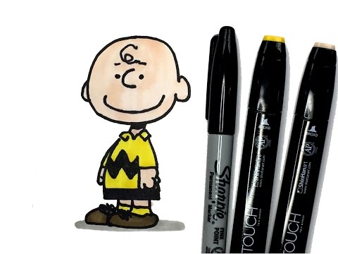 찰리브라운 그리기 - 피너츠 스누피의 찰리 브라운 손그림 그리기 | How to draw Charlie Brown, Snoopy Peanuts /옐펜
