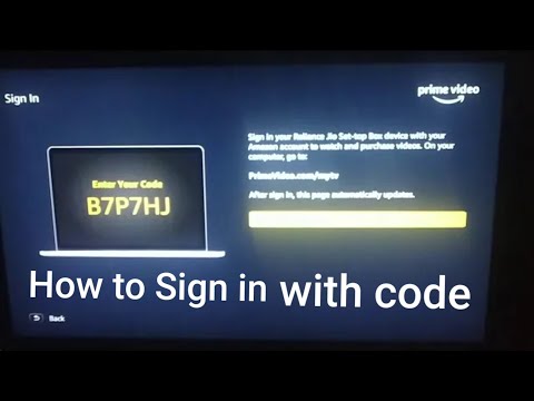 How to Sign In Amazon Prime Video Account from Jio set top box / Smart tv