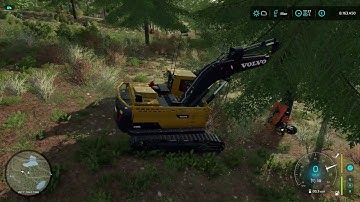 Logging with the new Volvo excavator! Silverrun Forest - FS 22 Timelapse Gameplay