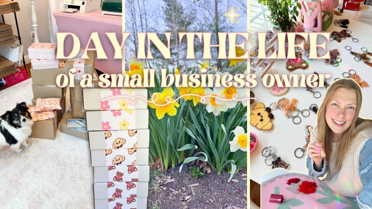 a productive and balanced DAY IN THE LIFE of a small business owner 📦 ...