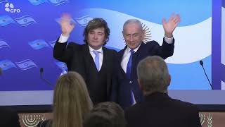 Israeli PM Netanyahu, Argentinian President Milei, US Amb. to Israel Huckabee on Isaac Accords