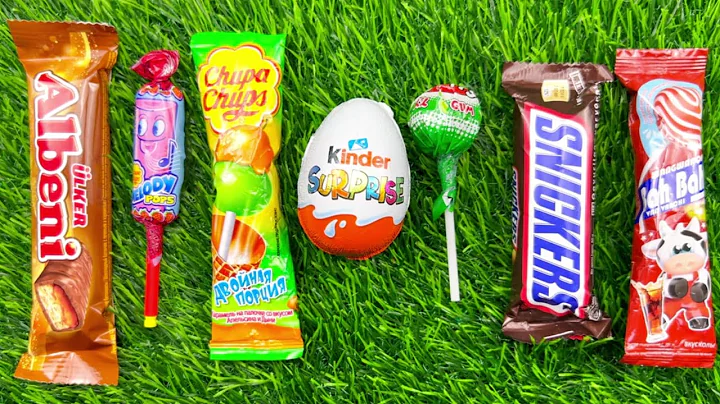 ASMR Most Popular Candys / some lots of colorful rainbow lollipop candy / unpacking chocolate eat