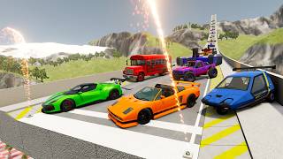 Jumping Random Cars Off Huge Ramp