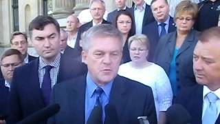 Premier David Alward continues media scrum about Jim Parrot