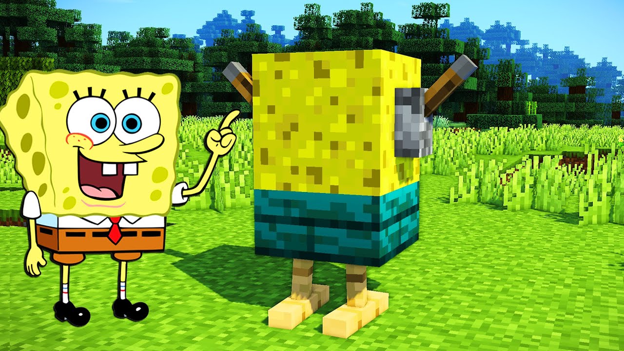 Spongebob minecraft. Как построить губку Боба в МАЙНКРАФТЕ. Spongebob Minecraft build. Sponge Minecraft. Minecraft Spongebob Mod 2018 New.