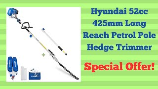 Hyundai 52Cc 425Mm Long Reach Petrol Pole Hedge Trimmer