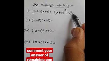 Solve using Suitable Identities.  #maths #shorts #cbse #ncertsolutions