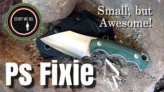The FIXIE by Pickled Steel. A small but very useful EDC fixed blade knife with a Kydex sheath.