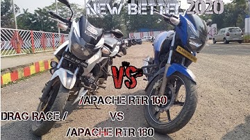 Apache RTR 180 VS Apache RTR 160 BS4 Drag Race || Highway Bettel || Drag Race 2020