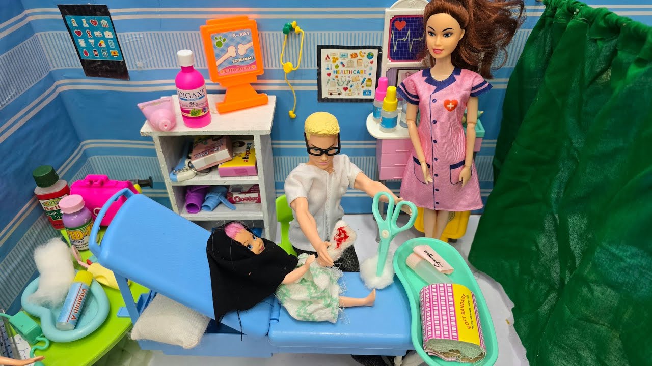 ஆயிஷா கால்ல கட்டு போட்ட டாக்டர்/Barbie girl going to hospital/Barbie show videos tamil 