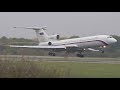 TWO Russian Air Force Tupolev 154M landing & takeoff at Geneva/GVA/LSGG