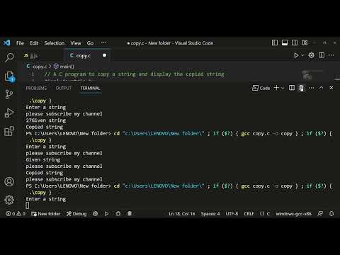 C PROGRAM TO COPY A STRING # STRINGS IN C#cprogramming