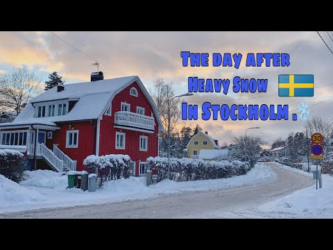 พาเดินชมบรรยากาศบ้านเมืองคนสวีเดนหลังวันหิมะตกหนัก | The Day After Heavy Snow In Stockholm 🇸🇪