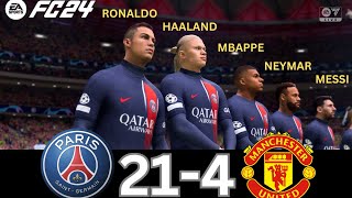 WHAT HAPPEN IF MESSI, RONALDO, MBAPPE, NEYMAR, PLAY TOGETHER ON PSG VS MANCHESTER UNITED