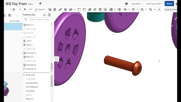 Axle Peg IED Toy Train CAD Model Onshape