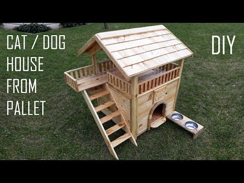 Paletten kedi - köpek evi yapımı // Making a cat house from palette // FREE PLAN