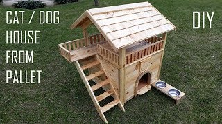 How to build a cat house with recycled pallets / Making cat house from palette