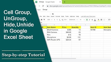 Group Column and Row Cell Collapse Cell Hide in Google  Sheets