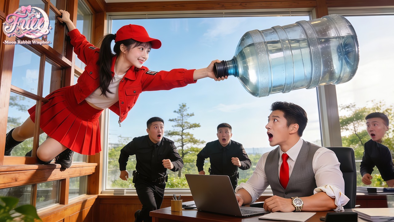 CEO Office Bans All Women,But Poor Delivery Girl Climbs Through Window to Bring Water—He Smiles!