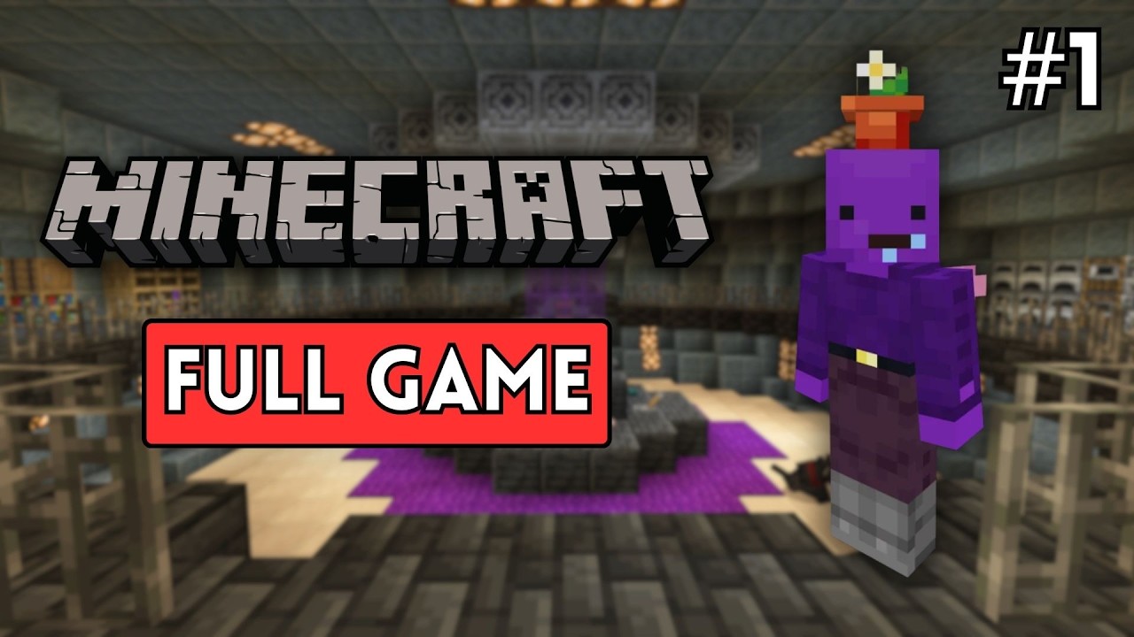 Minecraft FULL GAME Gameplay/Longplay - No Commentary (Part 1/4) - YouTube