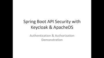 Java Springboot Keycloak ApacheDS Presentation