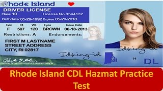 Rhode Island CDL Hazmat Practice Test