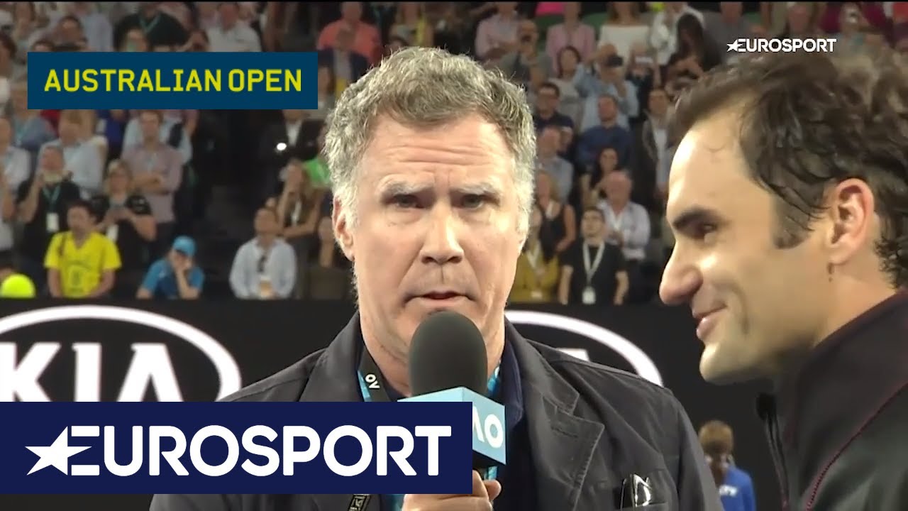 Will Ferrell Interviews Roger Federer With John McEnroe | Australian Open 2018 | Eurosport