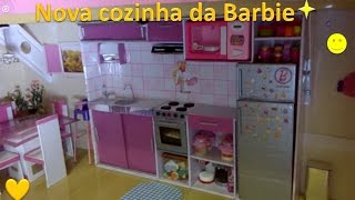 Comprinhas da Barbie Tour Pela Nova Cozinha Review Geladeira e Fogão 